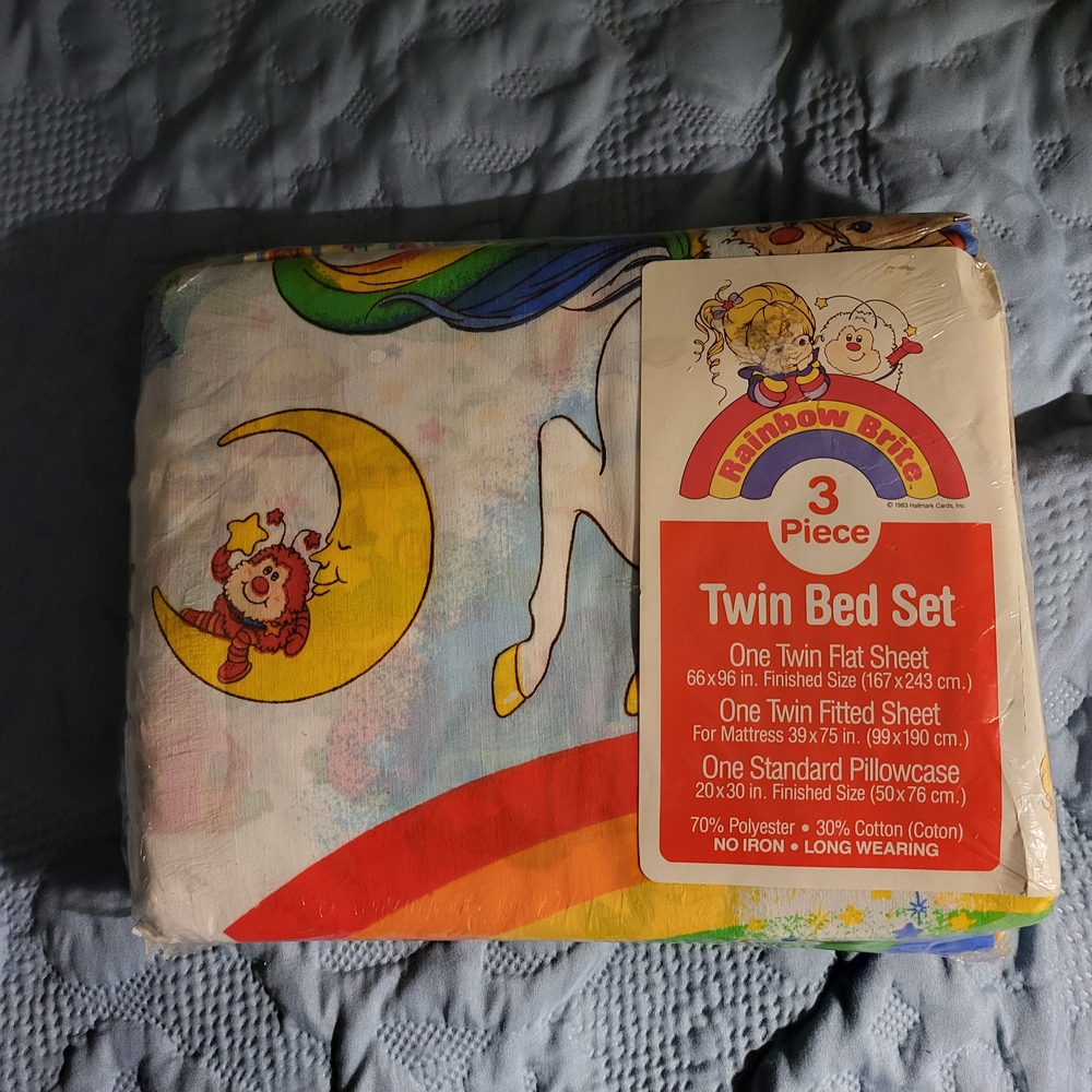 NIP 1983 Rainbow Bright Twin Bed Sheet Set - Multicolor - Picture 10 of 10